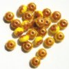 25 5x7mm Faceted Opaque Yellow & Copper Donut Beads